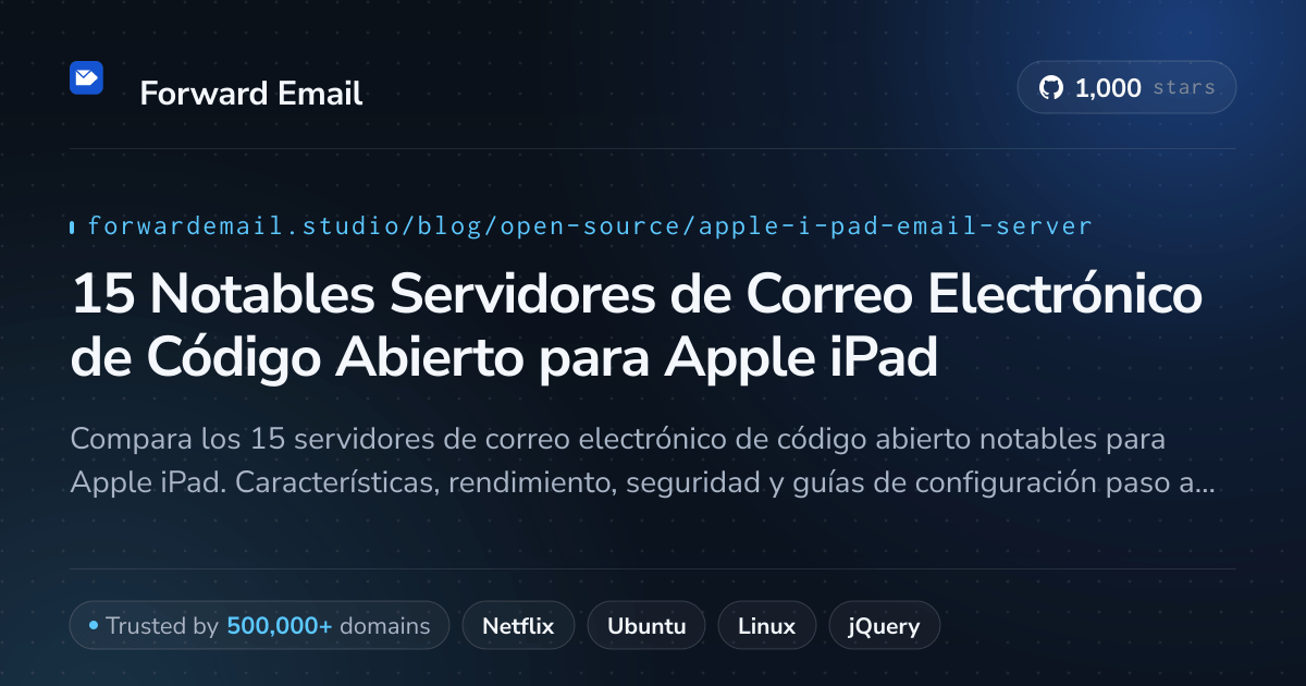 15 Notables Servidores de Correo Electrónico de Código Abierto para Apple iPad 2026
