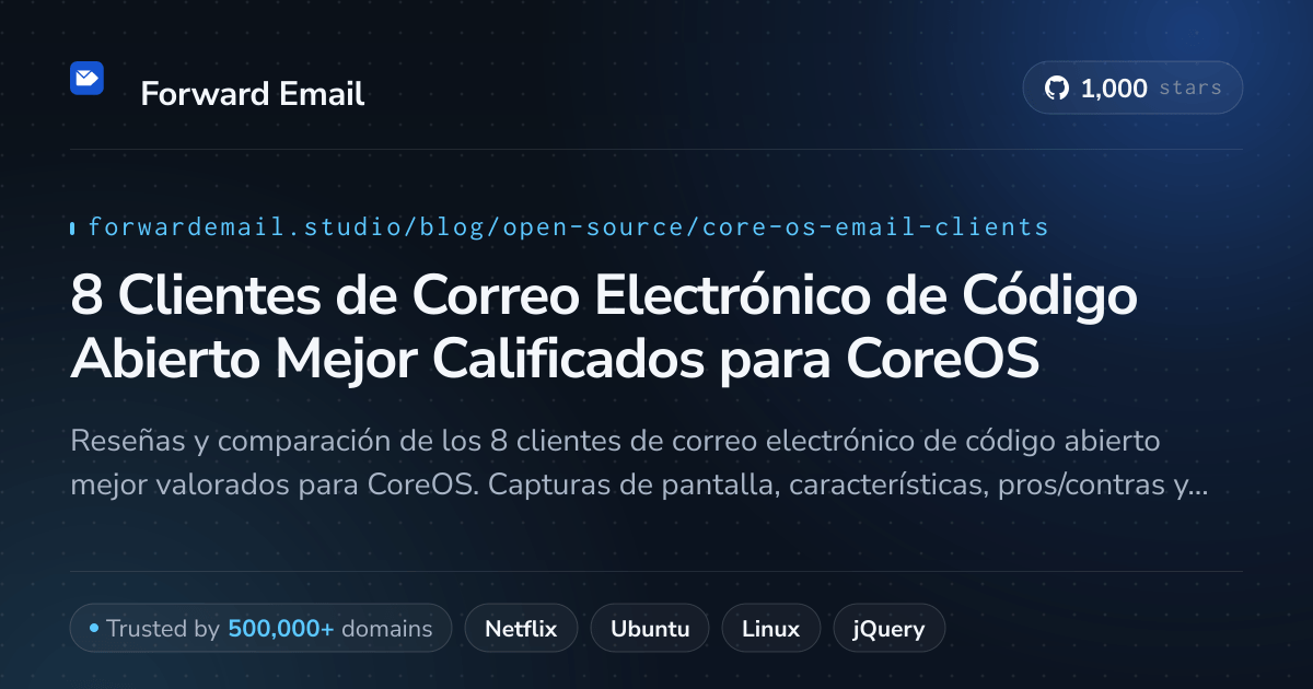 8 Clientes de Correo Electrónico de Código Abierto Mejor Calificados para CoreOS 2026