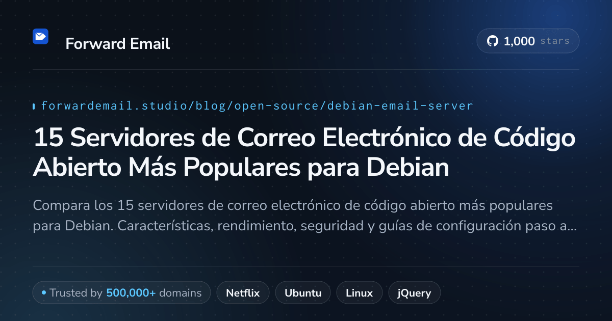 15 Servidores de Correo Electrónico de Código Abierto Más Populares para Debian 2026