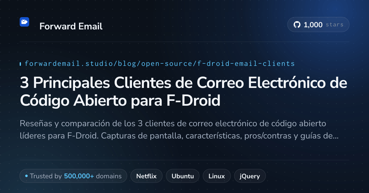 3 Principales Clientes de Correo Electrónico de Código Abierto para F-Droid 2026