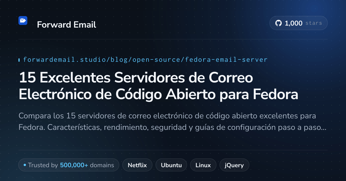 15 Excelentes Servidores de Correo Electrónico de Código Abierto para Fedora 2026
