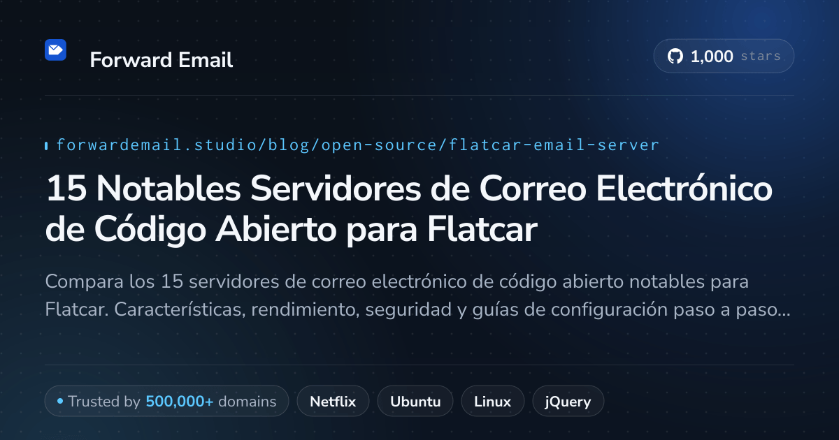 15 Notables Servidores de Correo Electrónico de Código Abierto para Flatcar 2026