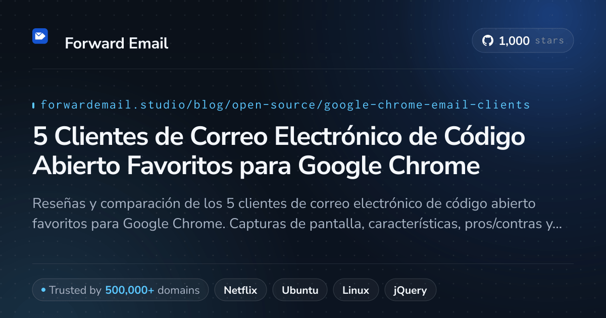 5 Clientes de Correo Electrónico de Código Abierto Favoritos para Google Chrome 2026