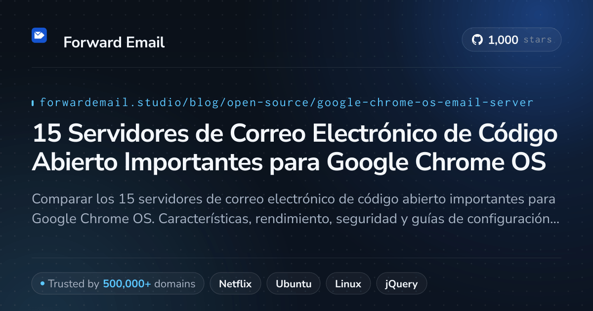 15 Servidores de Correo Electrónico de Código Abierto Importantes para Google Chrome OS 2026