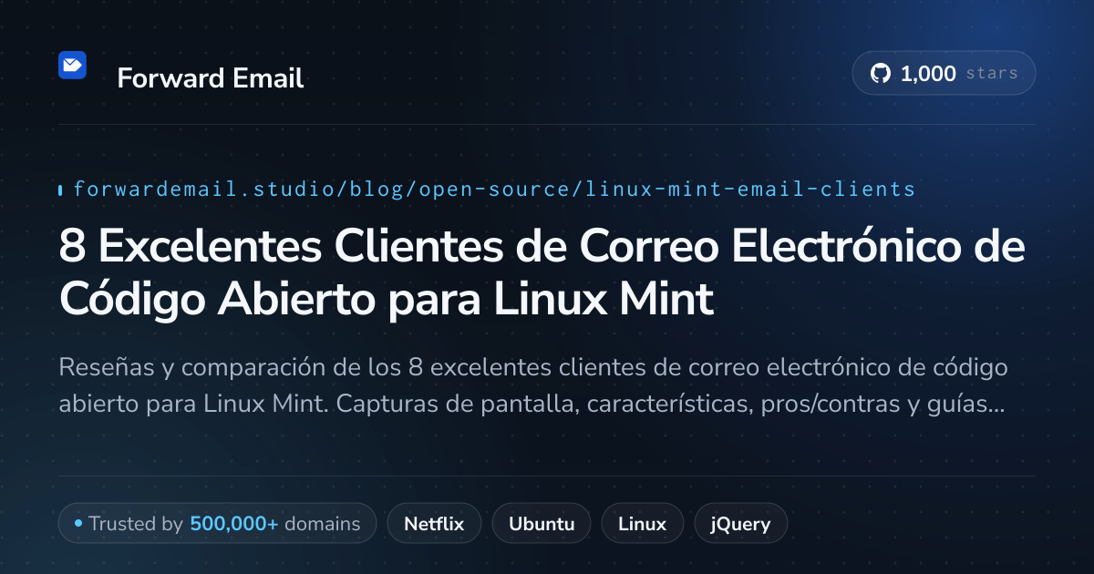 8 Excelentes Clientes de Correo Electrónico de Código Abierto para Linux Mint 2026