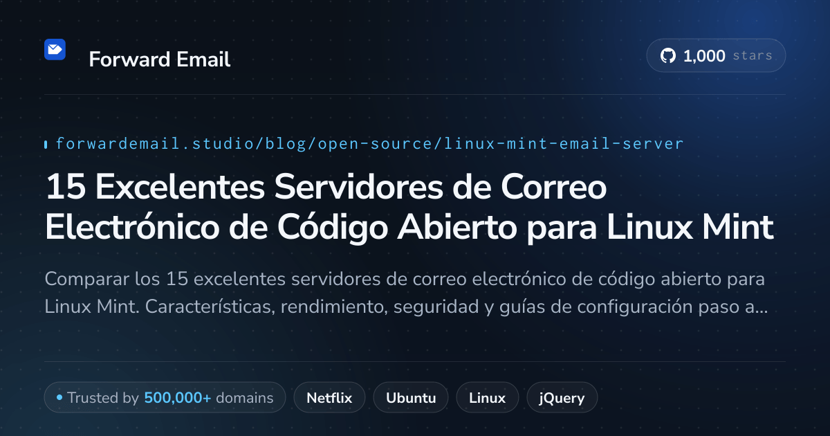 15 Excelentes Servidores de Correo Electrónico de Código Abierto para Linux Mint 2026