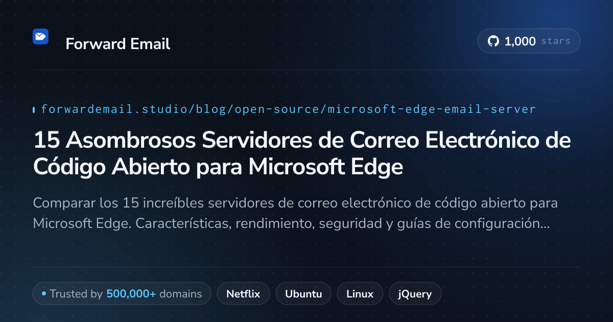 15 Asombrosos Servidores de Correo Electrónico de Código Abierto para Microsoft Edge 2026