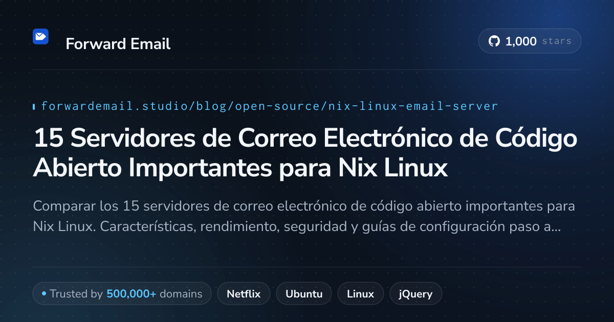 15 Servidores de Correo Electrónico de Código Abierto Importantes para Nix Linux 2026