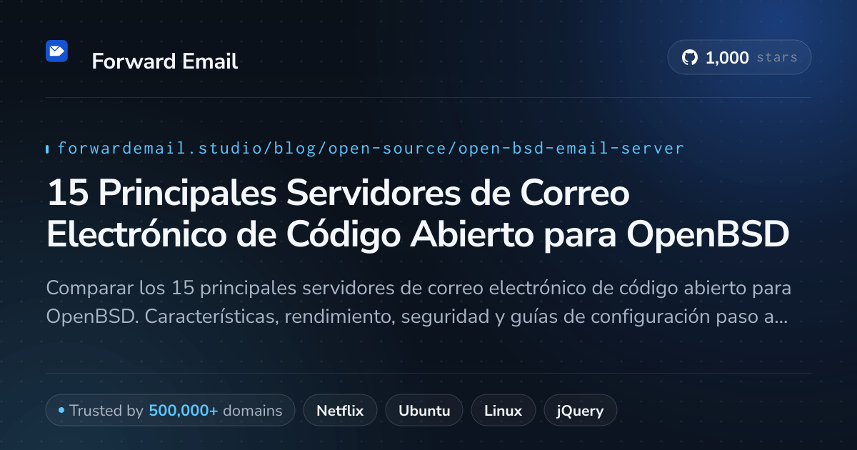 15 Principales Servidores de Correo Electrónico de Código Abierto para OpenBSD 2026