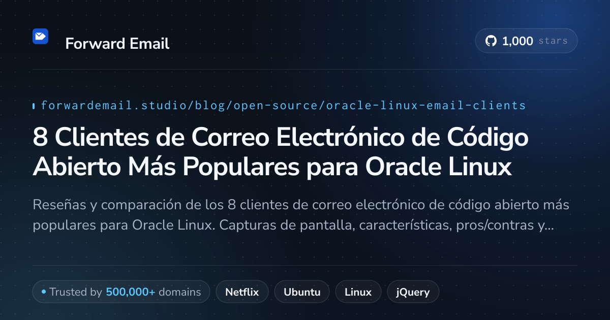 8 Clientes de Correo Electrónico de Código Abierto Más Populares para Oracle Linux 2026
