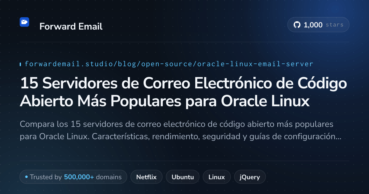 15 Servidores de Correo Electrónico de Código Abierto Más Populares para Oracle Linux 2026