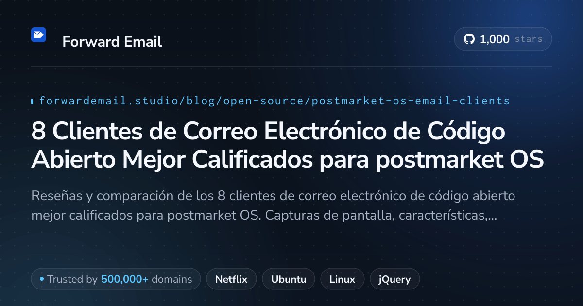 8 Clientes de Correo Electrónico de Código Abierto Mejor Calificados para postmarket OS 2026