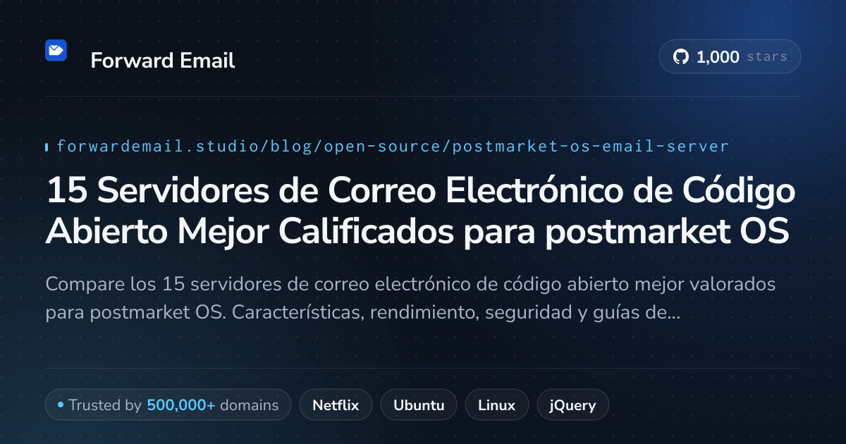 15 Servidores de Correo Electrónico de Código Abierto Mejor Calificados para postmarket OS 2026