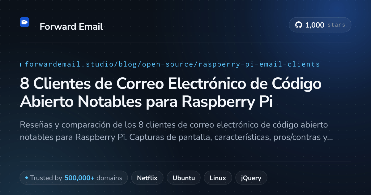 8 Clientes de Correo Electrónico de Código Abierto Notables para Raspberry Pi 2026