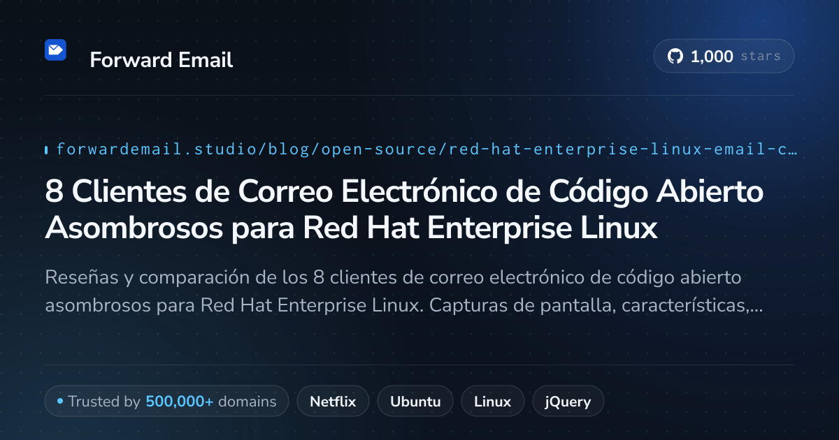 8 Clientes de Correo Electrónico de Código Abierto Asombrosos para Red Hat Enterprise Linux 2026