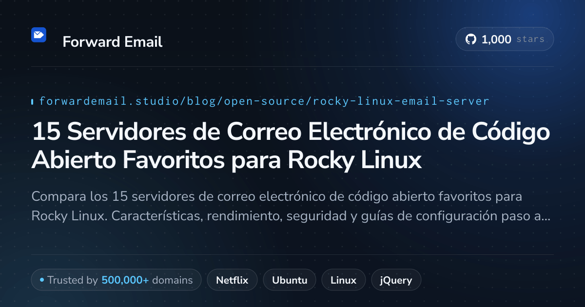 15 Servidores de Correo Electrónico de Código Abierto Favoritos para Rocky Linux 2026