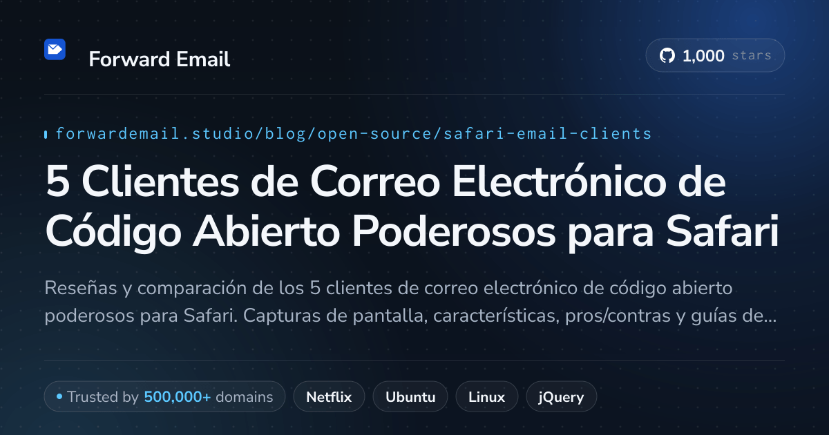 5 Clientes de Correo Electrónico de Código Abierto Poderosos para Safari 2026