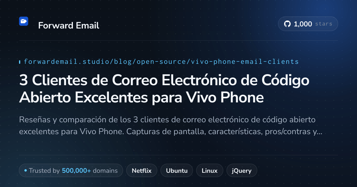 3 Clientes de Correo Electrónico de Código Abierto Excelentes para Vivo Phone 2026