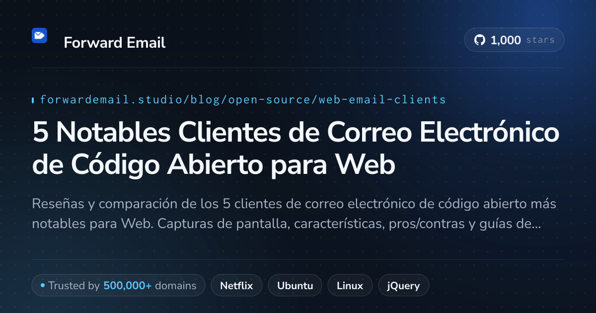 5 Notables Clientes de Correo Electrónico de Código Abierto para Web 2026