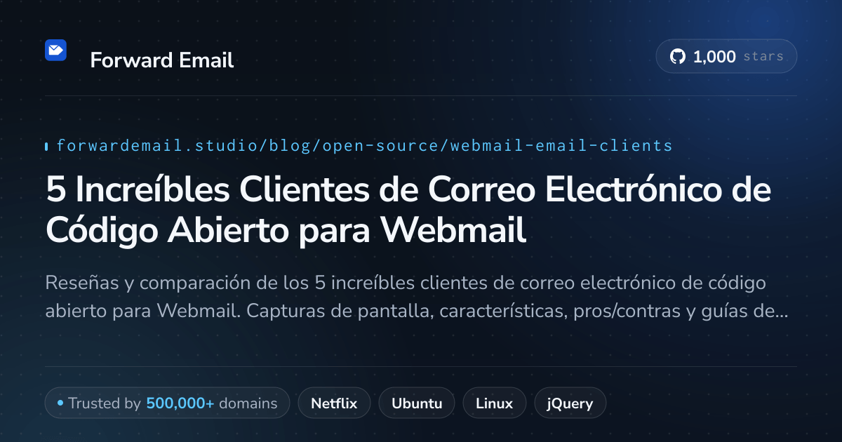 5 Increíbles Clientes de Correo Electrónico de Código Abierto para Webmail 2026