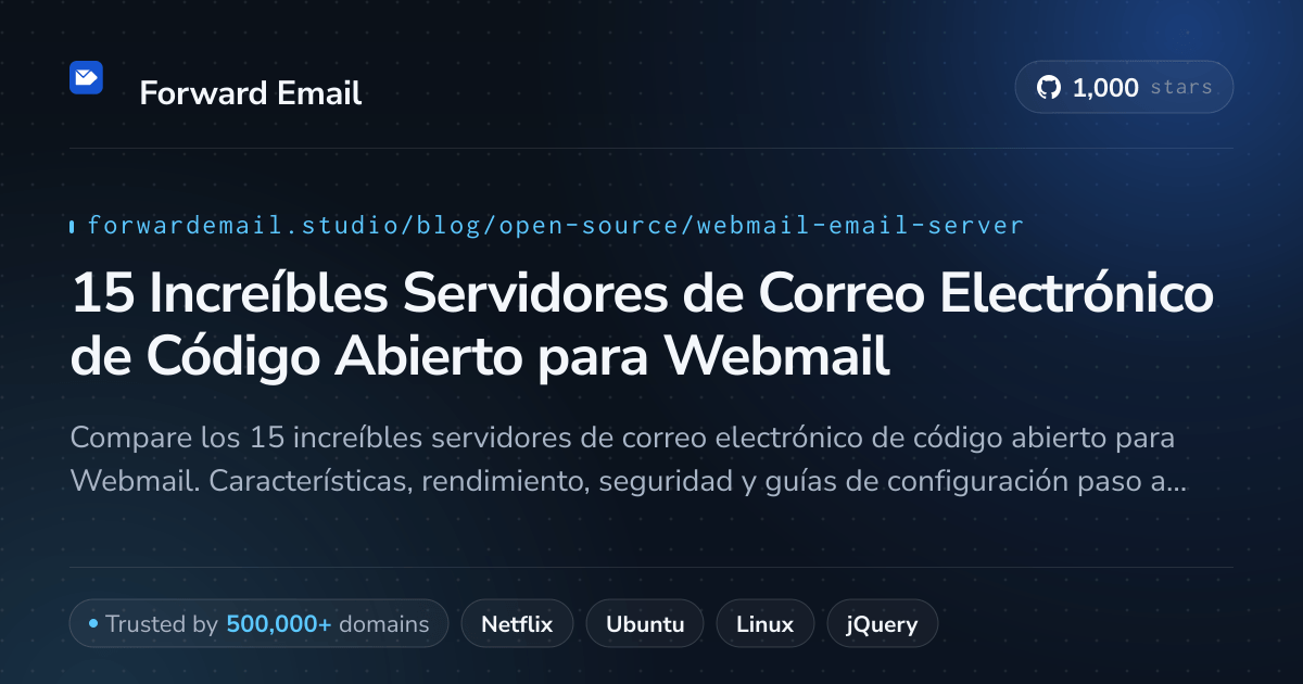 15 Increíbles Servidores de Correo Electrónico de Código Abierto para Webmail 2026