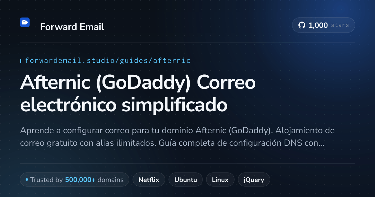 Cómo configurar el correo electrónico con Afternic (GoDaddy)