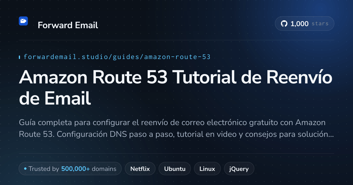 Cómo configurar el correo electrónico con Amazon Route 53