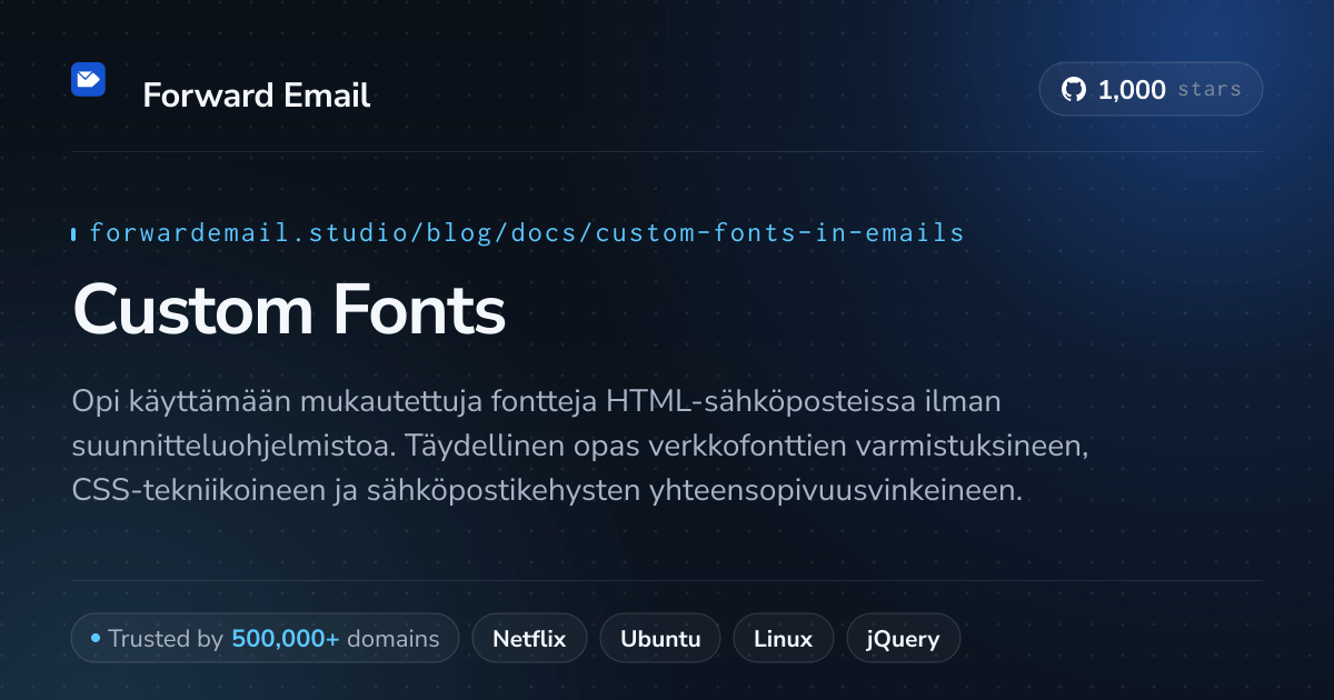Mukautetut fontit sähköposteissa