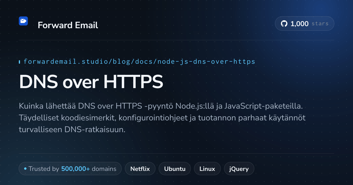 Node.js DNS HTTPS:n yli