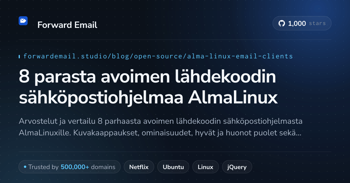 8 parasta avoimen lähdekoodin sähköpostiohjelmaa AlmaLinux 2026