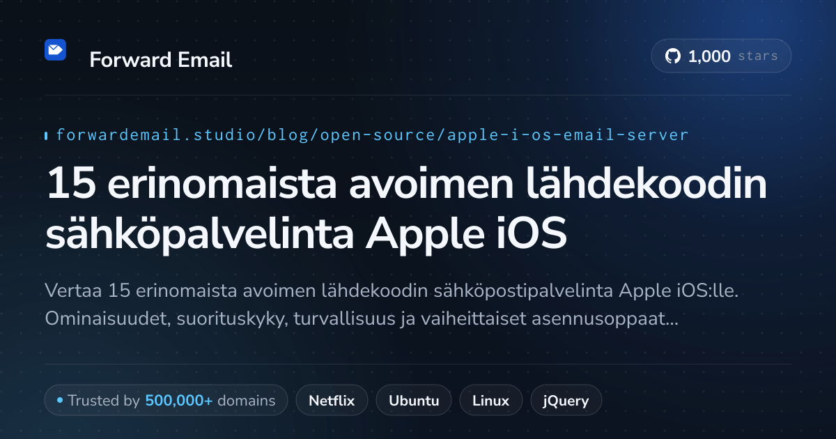 15 erinomaista avoimen lähdekoodin sähköpalvelinta Apple iOS 2026