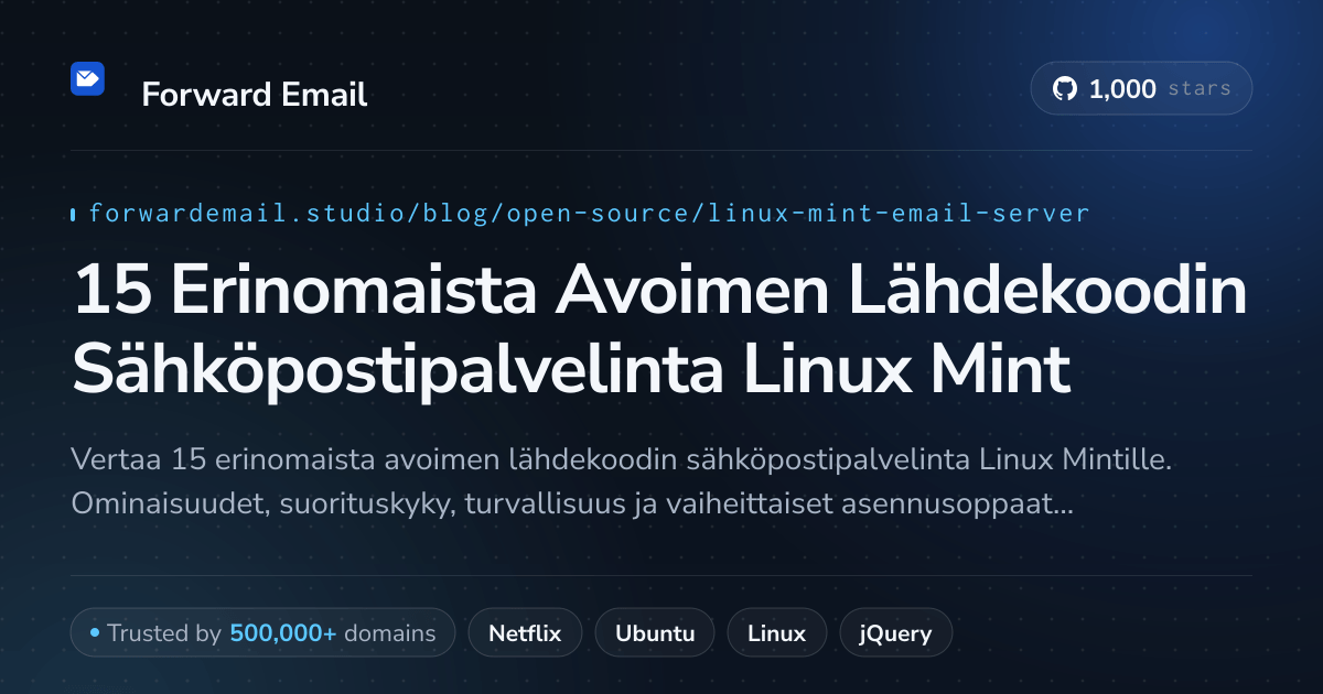 15 Erinomaista Avoimen Lähdekoodin Sähköpostipalvelinta Linux Mint 2026