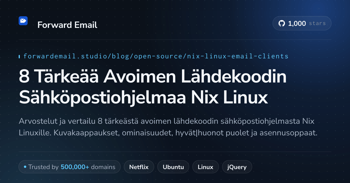 8 Tärkeää Avoimen Lähdekoodin Sähköpostiohjelmaa Nix Linux 2026