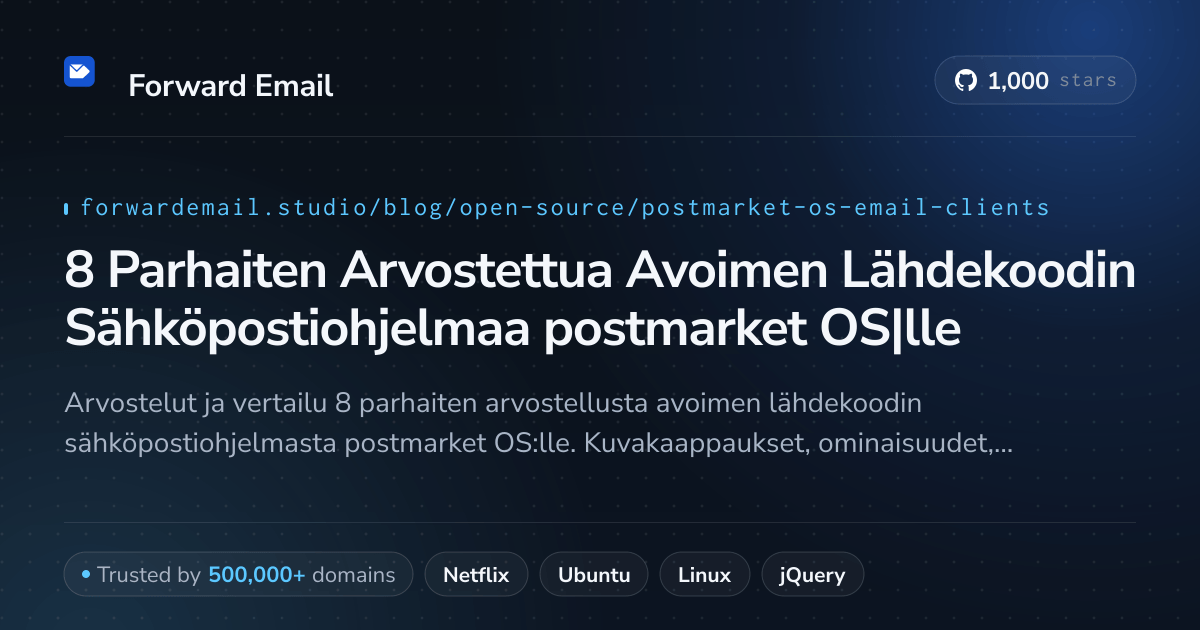 8 Parhaiten Arvostettua Avoimen Lähdekoodin Sähköpostiohjelmaa postmarket OS|lle 2026