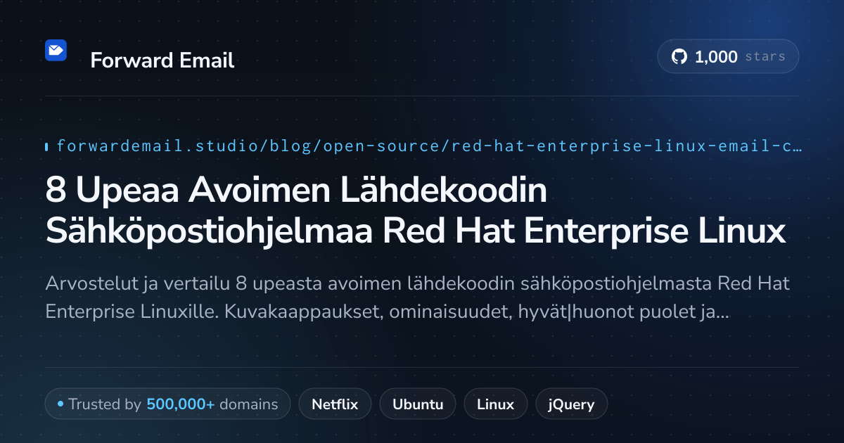 8 Upeaa Avoimen Lähdekoodin Sähköpostiohjelmaa Red Hat Enterprise Linux 2026