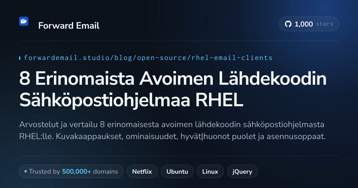 8 Erinomaista Avoimen Lähdekoodin Sähköpostiohjelmaa RHEL 2026