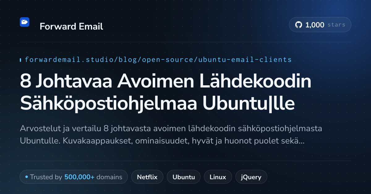 8 Johtavaa Avoimen Lähdekoodin Sähköpostiohjelmaa Ubuntu|lle 2026