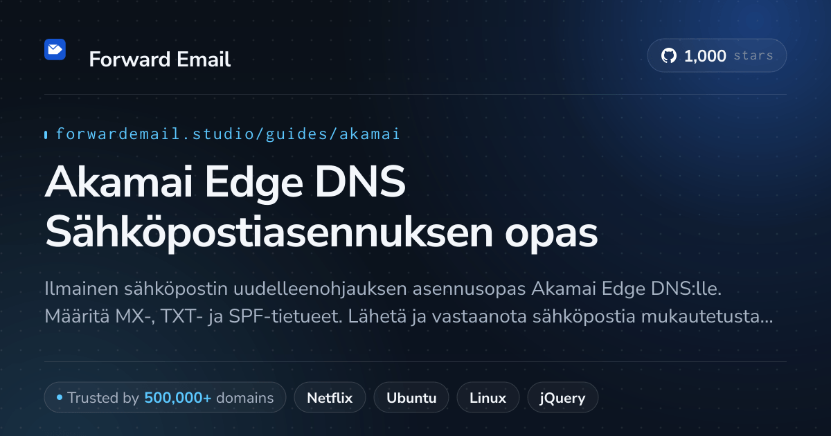 Sähköpostin määrittäminen Akamai Edge DNS