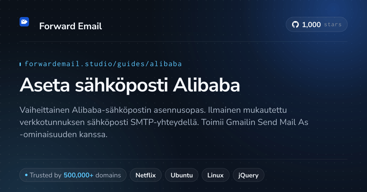 Sähköpostin määrittäminen Alibaba