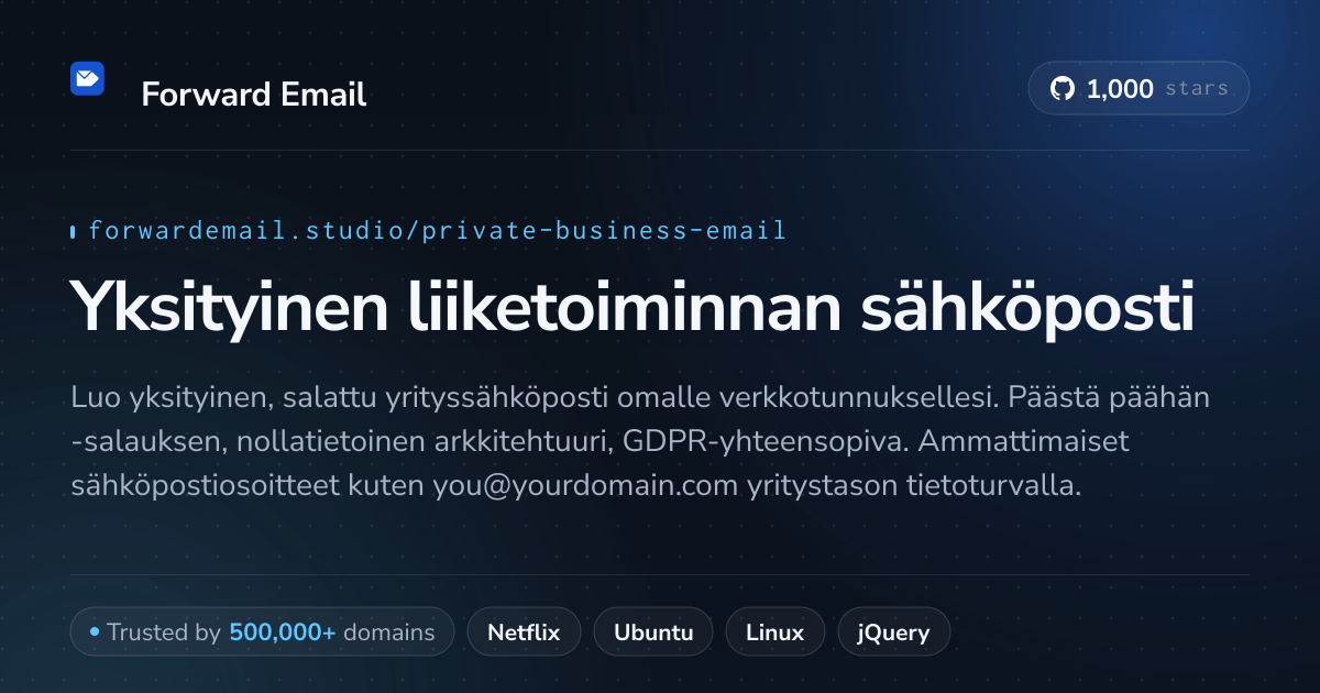 Yksityinen liiketoiminnan sähköposti - Salattu ja turvallinen