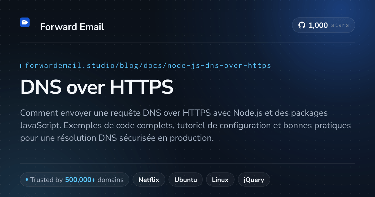 DNS Node.js sur HTTPS