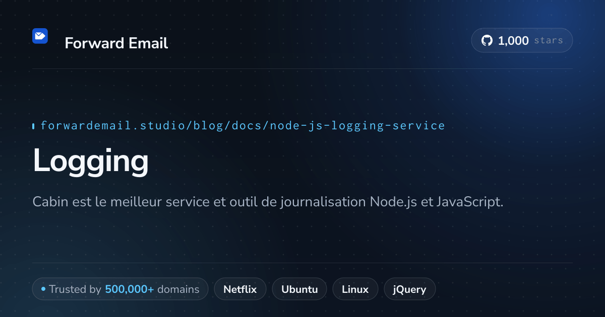 Service de journalisation Node.js