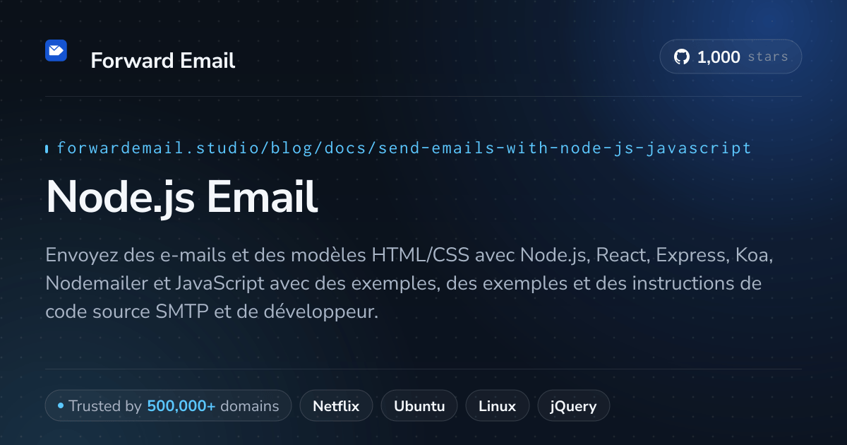 Modèles d'e-mails Node.js