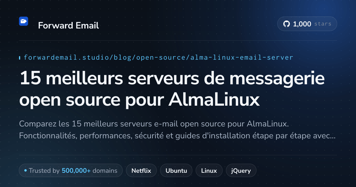 15 meilleurs serveurs de messagerie open source pour AlmaLinux 2026