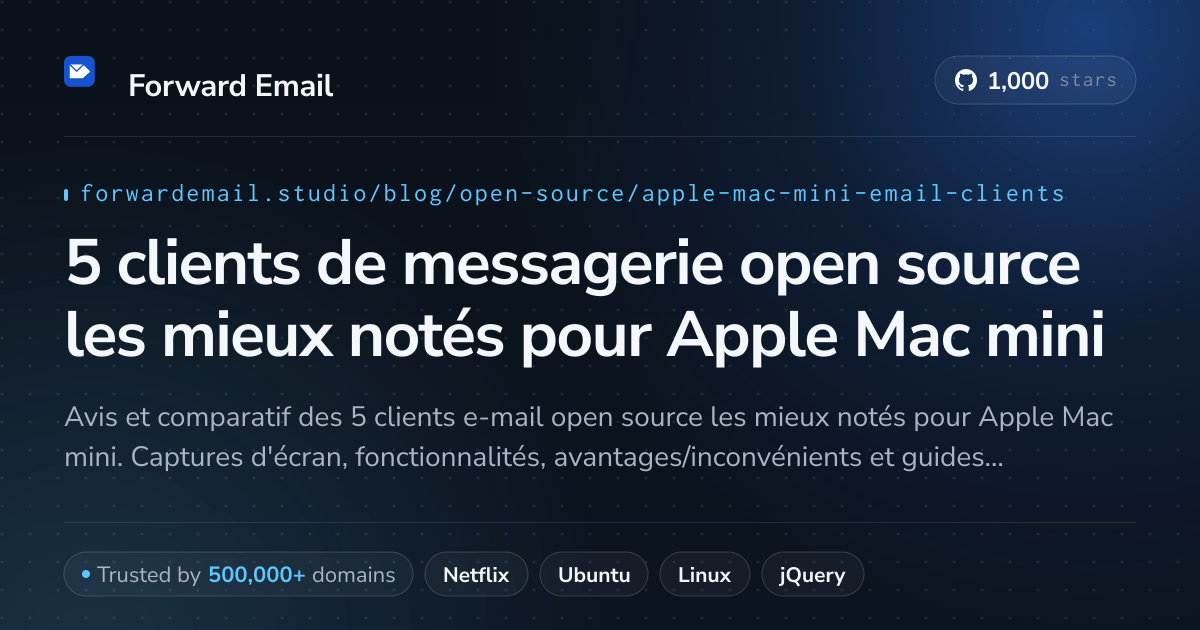 5 clients de messagerie open source les mieux notés pour Apple Mac mini 2026