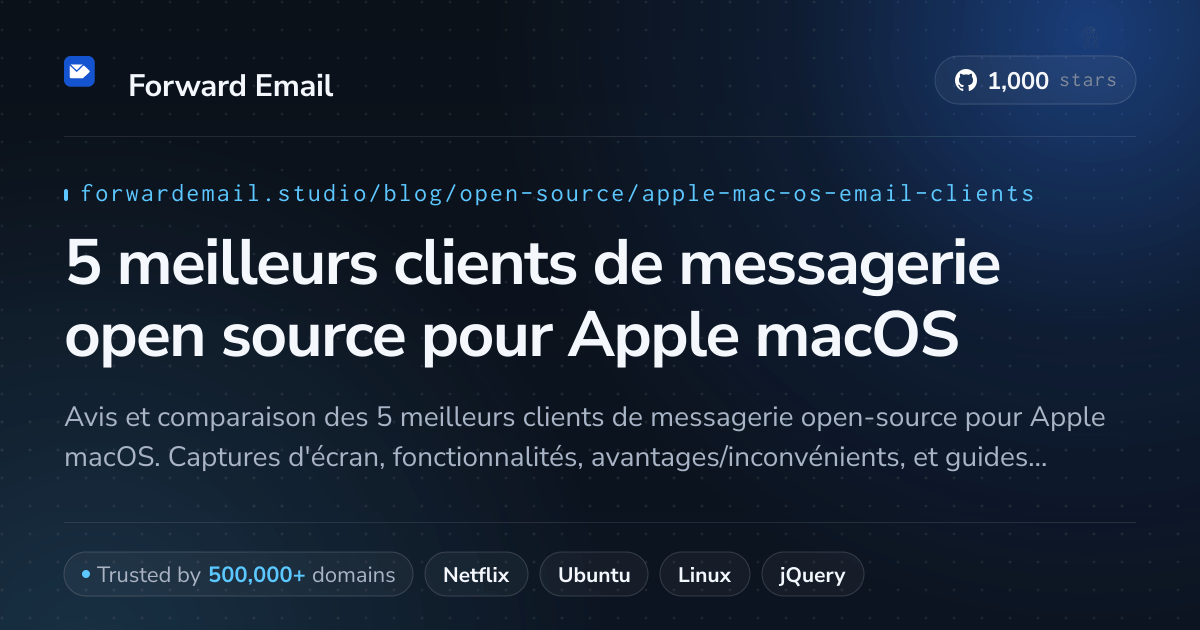 5 meilleurs clients de messagerie open source pour Apple macOS 2026