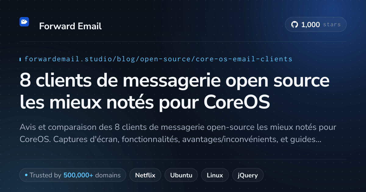 8 clients de messagerie open source les mieux notés pour CoreOS 2026