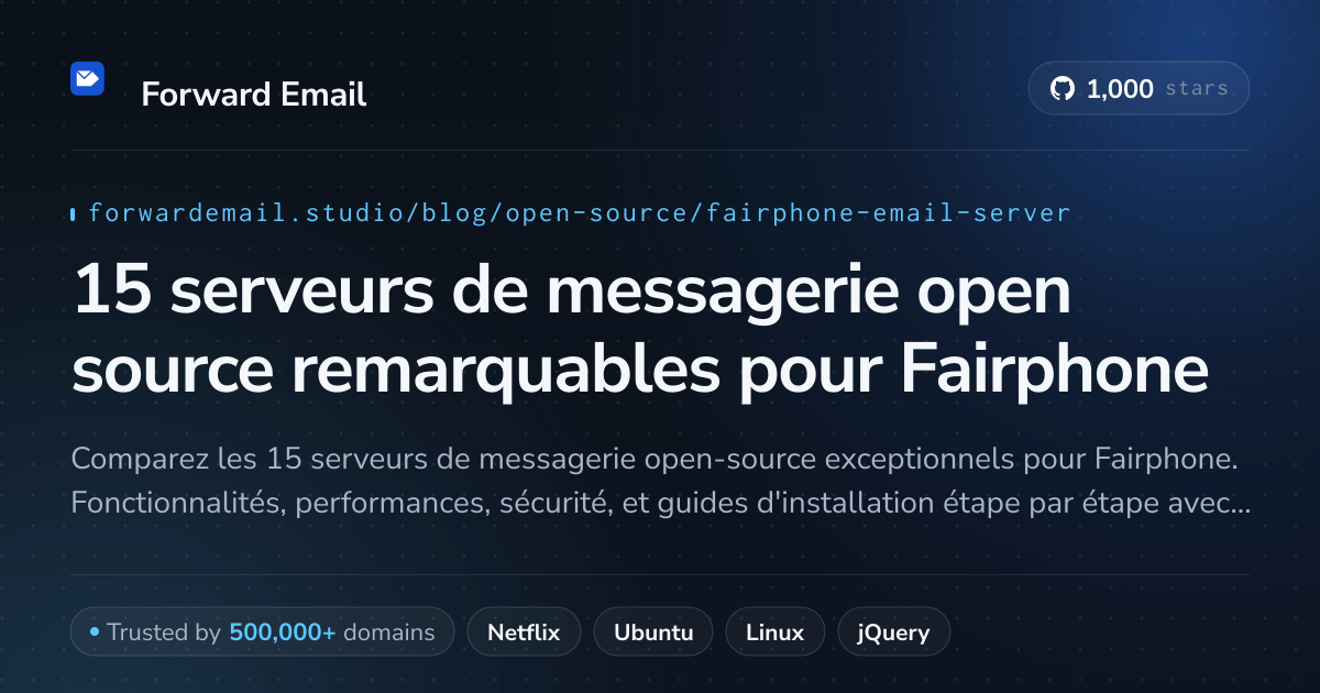 15 serveurs de messagerie open source remarquables pour Fairphone 2026