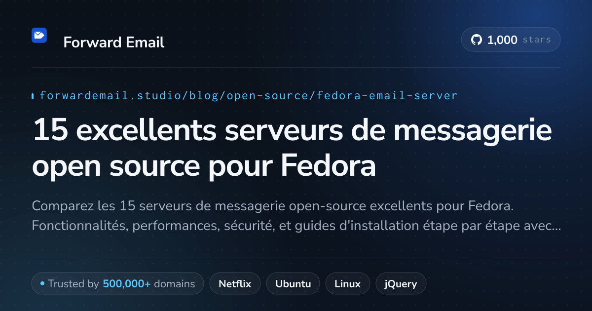 15 excellents serveurs de messagerie open source pour Fedora 2026