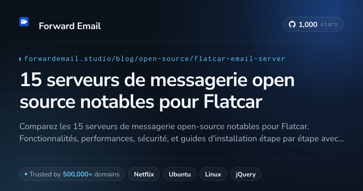 15 serveurs de messagerie open source notables pour Flatcar 2026